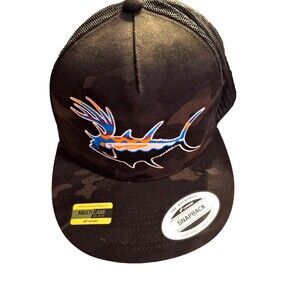 Niceride BUCK-EYE Black Camo Mesh Trucker Snapback Hat Cap‎ Hunt Fish Duck OSFM